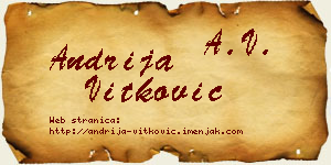 Andrija Vitković vizit kartica